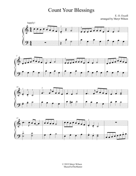 Count Your Blessings Easy Late Beginner Solo Sheet Music