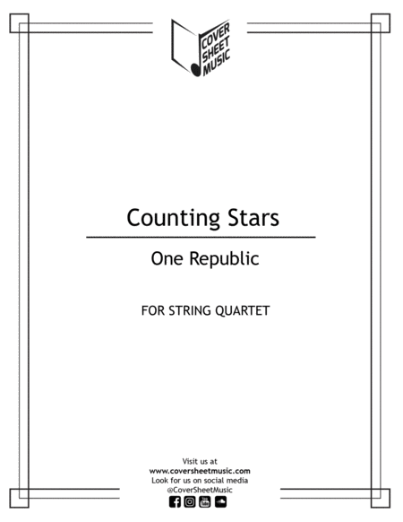 Counting Stars String Quartet Sheet Music