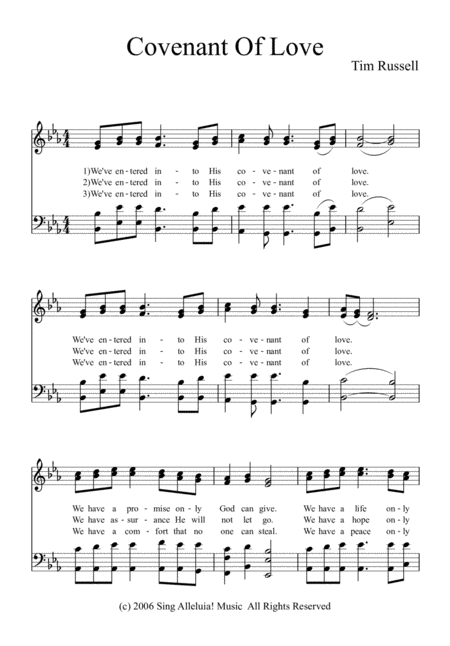 Free Sheet Music Covenant Of Love