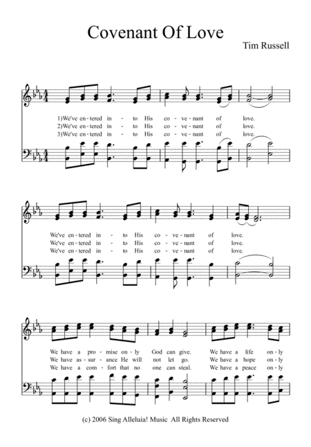 Covenant Of Love Sheet Music