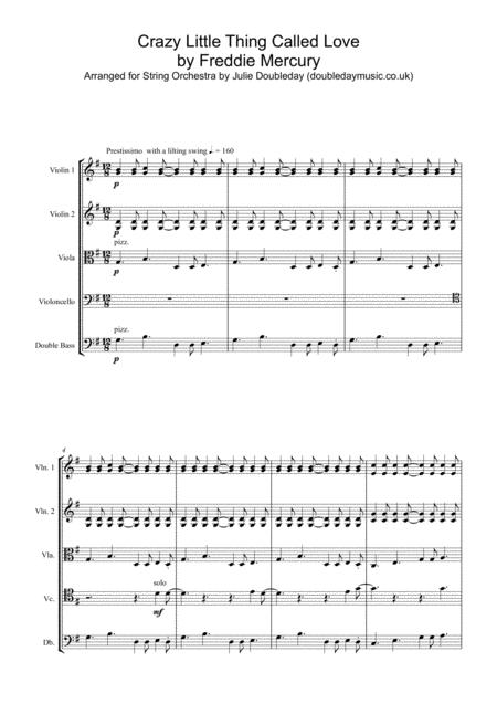 Crazy Little Thing Called Love For String Orchestra Sheet Music