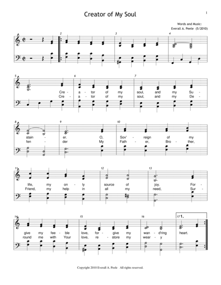 Free Sheet Music Creator Of My Soul