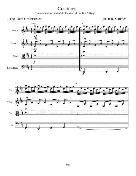 Free Sheet Music Creatures