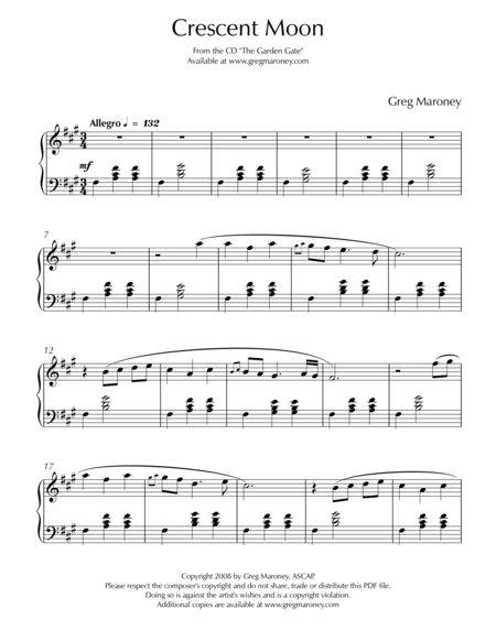 Crescent Moon Sheet Music