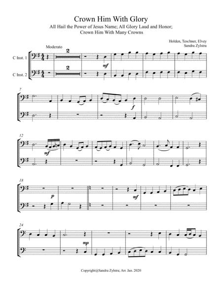 Crown Him With Glory Bass C Instrument Duet Parts Only Sheet Music