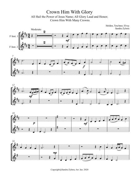 Crown Him With Glory Treble F Instrument Duet Parts Only Sheet Music