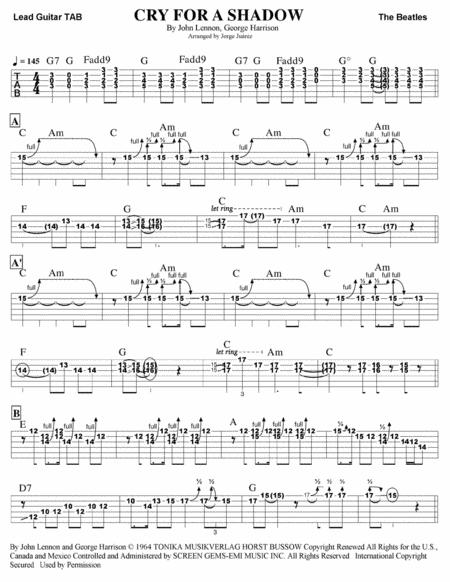 Cry For A Shadow Guitar Tab Sheet Music