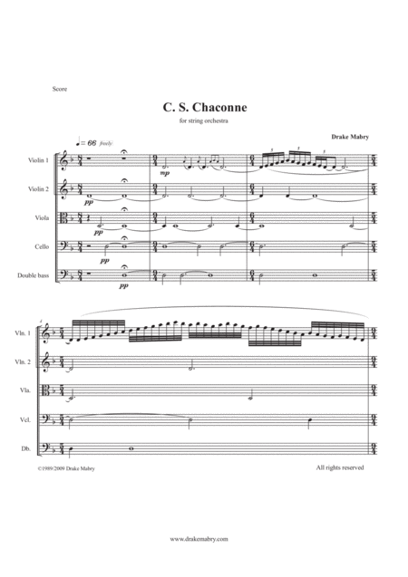 Free Sheet Music Cs Chaconne String Orchestra