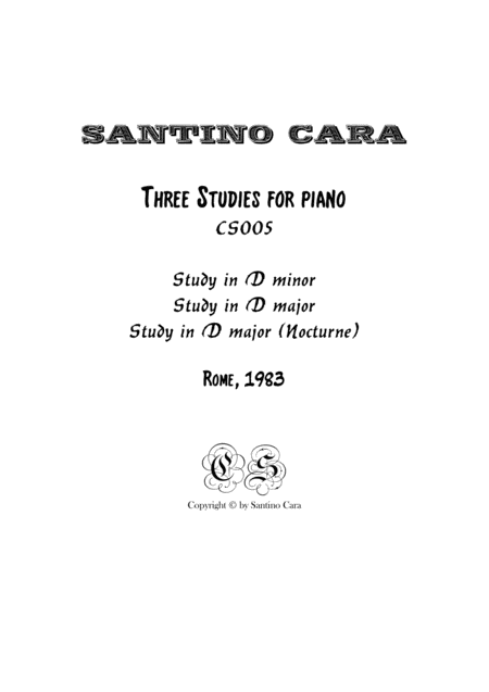 Free Sheet Music Cs005 Three Studies For Piano