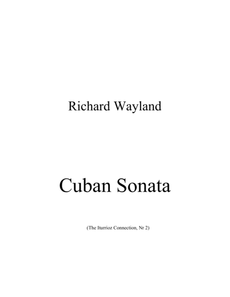 Cuban Sonata The Iturrioz Connection Nr 2 Sheet Music