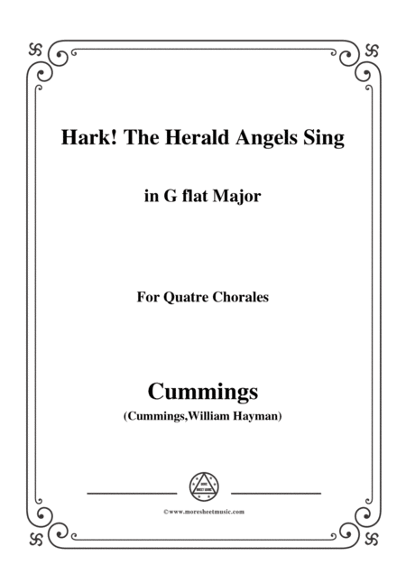 Cummings Hark The Herald Angels Sing In G Flat Major For Quatre Chorales Sheet Music