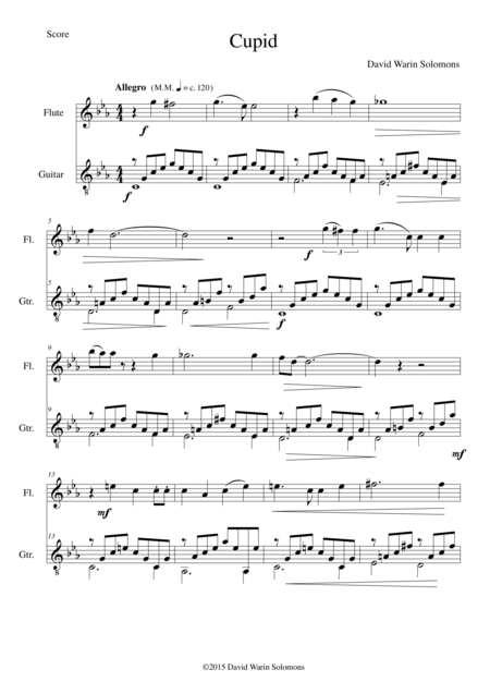 Cupid For Flute And Guitar Sheet Music