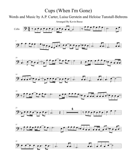 Cups When I M Gone Cello Sheet Music