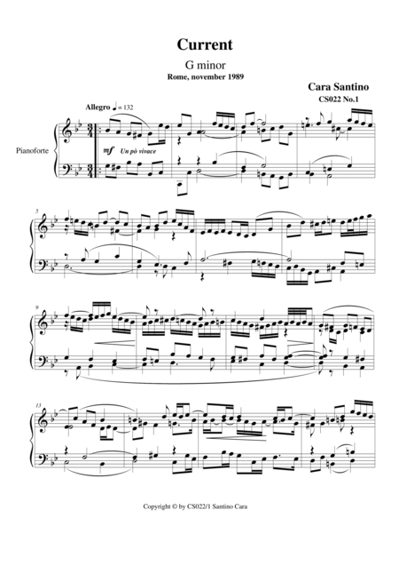 Current In G Minor Sheet Music