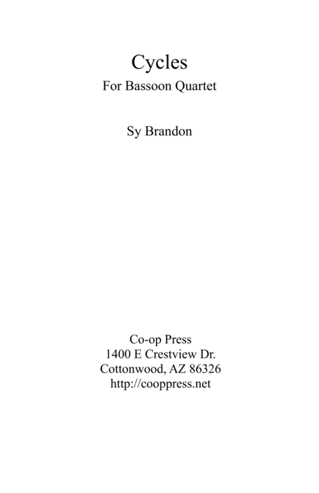 Free Sheet Music Cycles For Bassoon Quartet