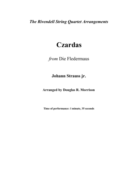 Czardas From Die Fledermaus Sheet Music