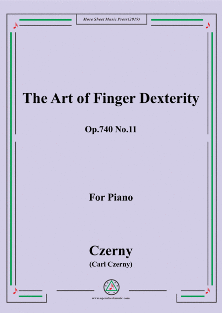 Free Sheet Music Czerny The Art Of Finger Dexterity Op 740 No 11 For Piano