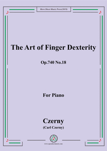 Free Sheet Music Czerny The Art Of Finger Dexterity Op 740 No 18 For Piano