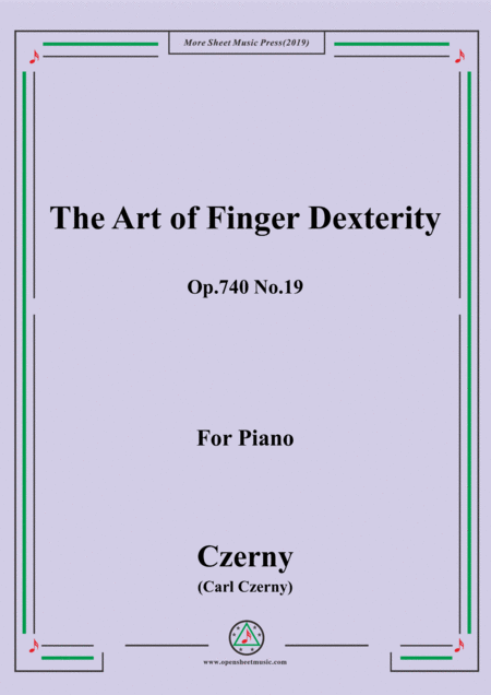 Free Sheet Music Czerny The Art Of Finger Dexterity Op 740 No 19 For Piano