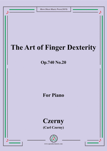 Free Sheet Music Czerny The Art Of Finger Dexterity Op 740 No 20 For Piano