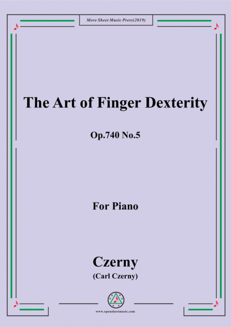 Free Sheet Music Czerny The Art Of Finger Dexterity Op 740 No 5 For Piano