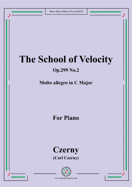 Free Sheet Music Czerny The School Of Velocity Op 299 No 2 Molto Allegro In C Major For Piano