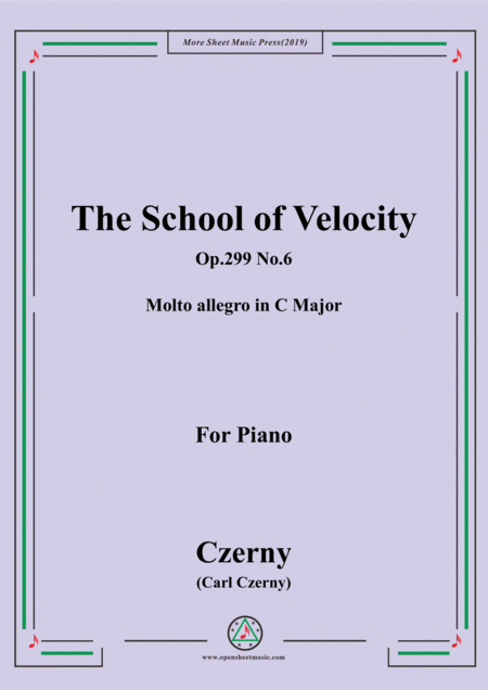 Free Sheet Music Czerny The School Of Velocity Op 299 No 6 Molto Allegro In C Major For Piano