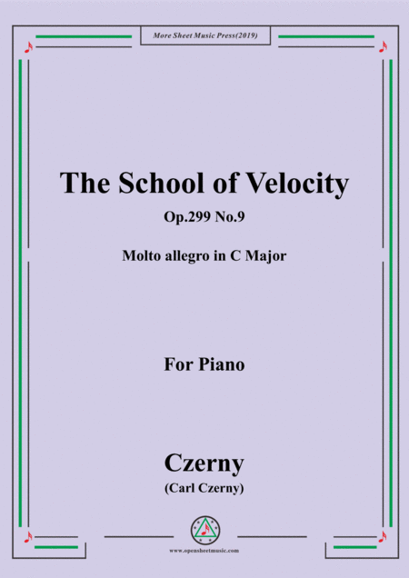 Free Sheet Music Czerny The School Of Velocity Op 299 No 9 Molto Allegro In C Major For Piano