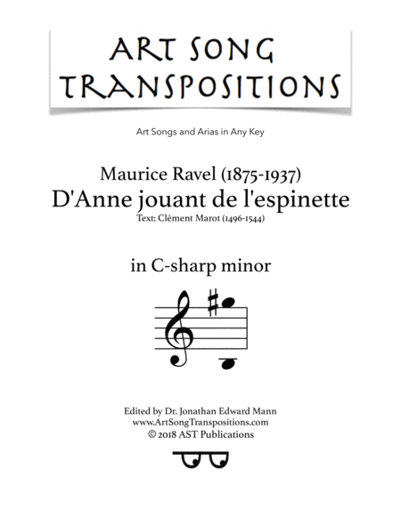 Free Sheet Music D Anne Jouant De L Espinette C Sharp Minor