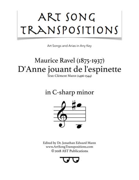 D Anne Jouant De L Espinette C Sharp Minor Sheet Music