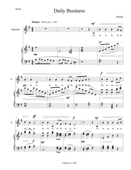 Daily Business Sheet Music