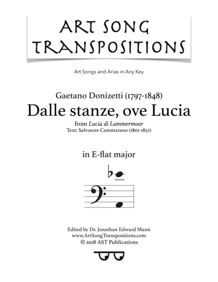 Free Sheet Music Dalle Stanze Ove Lucia E Flat Major