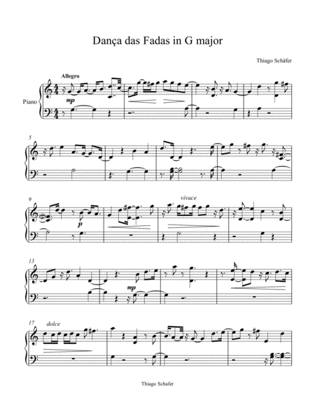 Dana Das Fadas In G Major Sheet Music