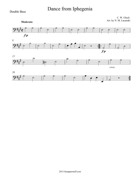 Free Sheet Music Dance From Iphegenia