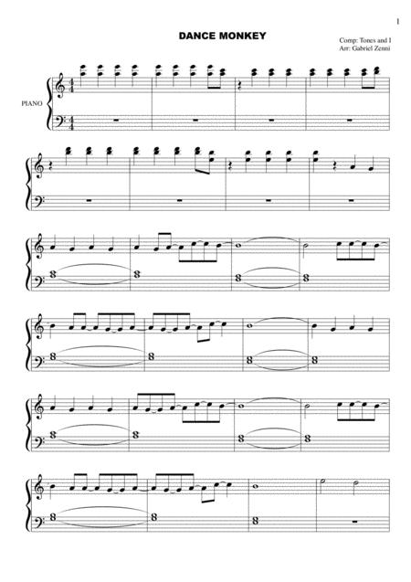 Dance Monkey Easy Piano Sheet Music