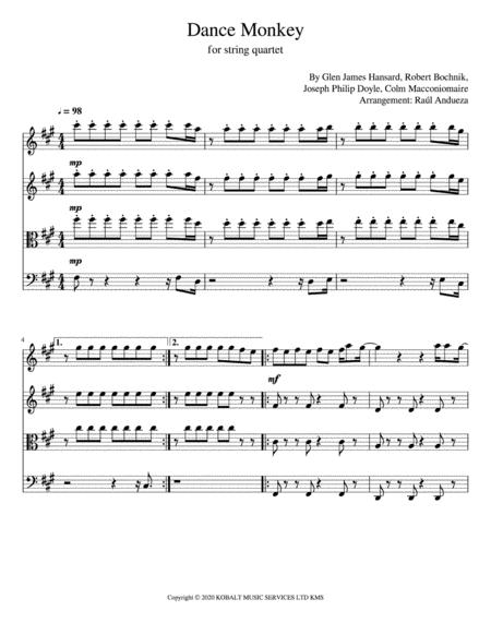 Free Sheet Music Dance Monkey String Quartet