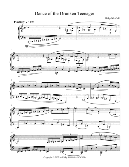 Free Sheet Music Dance Of The Drunken Teenager