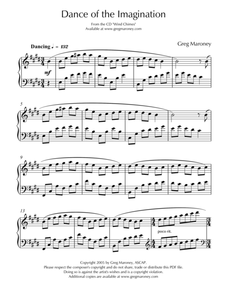 Dance Of The Imagination Sheet Music