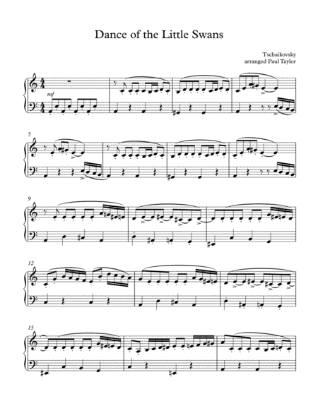 Dance Of The Little Swans Sheet Music