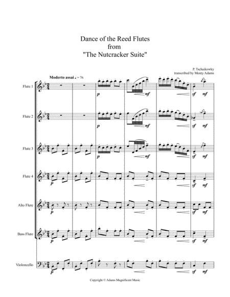 Free Sheet Music Dance Of The Reed Flutes From The Nutcracker Suite