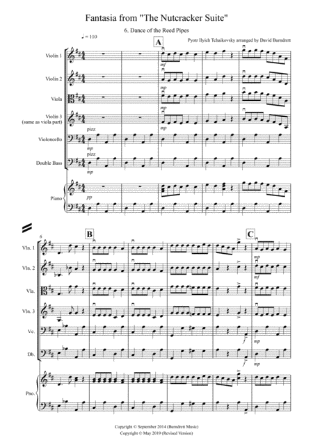Free Sheet Music Dance Of The Reed Pipes Fantasia From Nutcracker For String Orchestra
