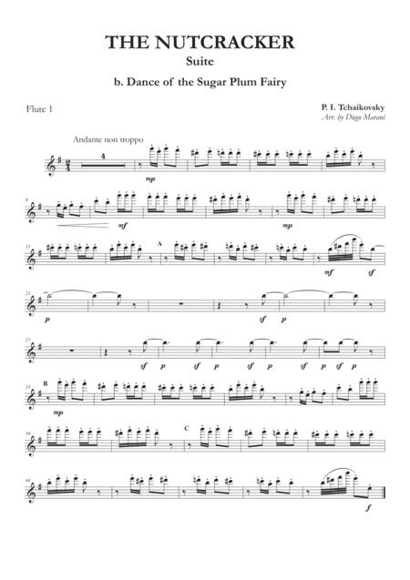 Dance Of The Sugar Plum Fairy From Nutcracker Suite For Flute Quartet Sheet Music