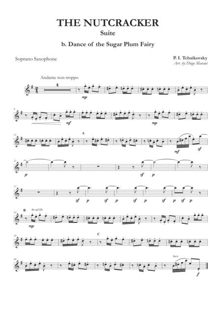 Dance Of The Sugar Plum Fairy From Nutcracker Suite For Saxophone Quartet Sheet Music