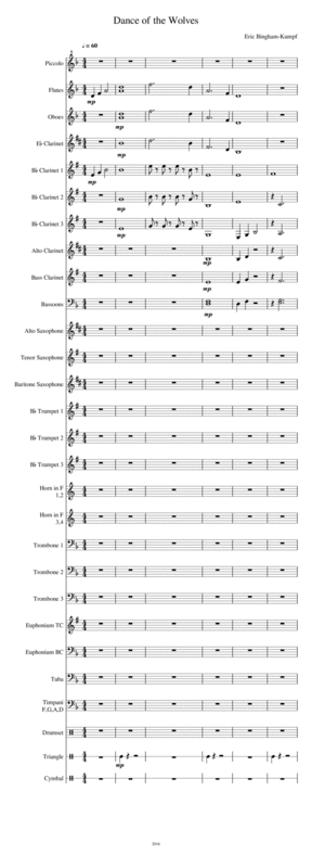 Dance Of The Wolves Sheet Music