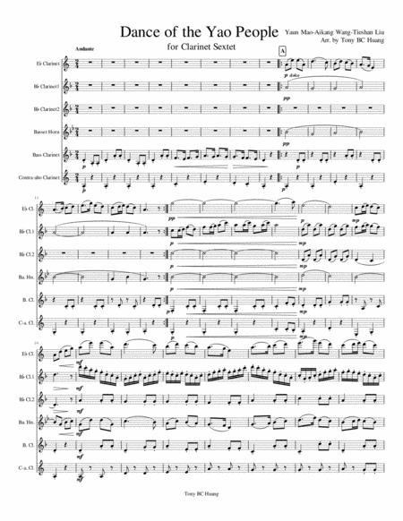 Free Sheet Music Dance Of The Yao People Clarinet Sextet