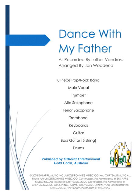 Dance With My Father 8 Piece Chart Sheet Music