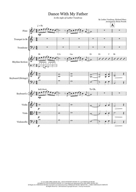 Free Sheet Music Dance With My Father Ensemble Supplement