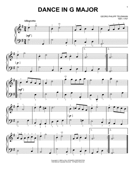 Free Sheet Music Dance