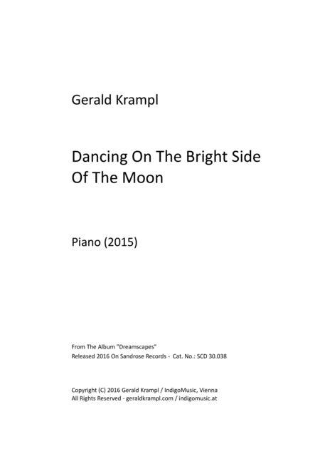 Dancing On The Bright Side Of The Moon Sheet Music