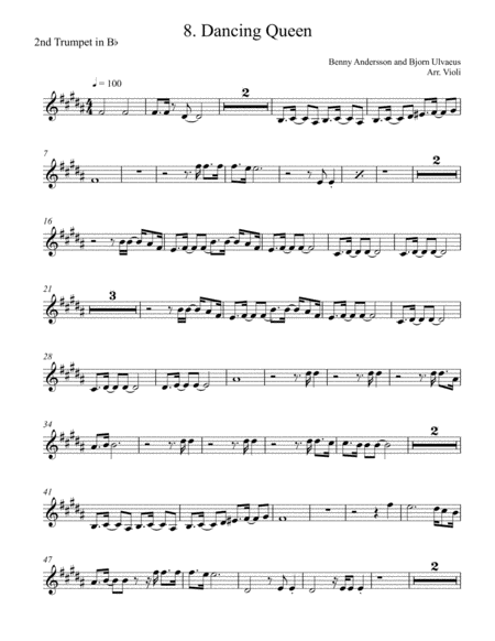 Dancing Queen 2nd Trumpet From Mamma Mia Sheet Music